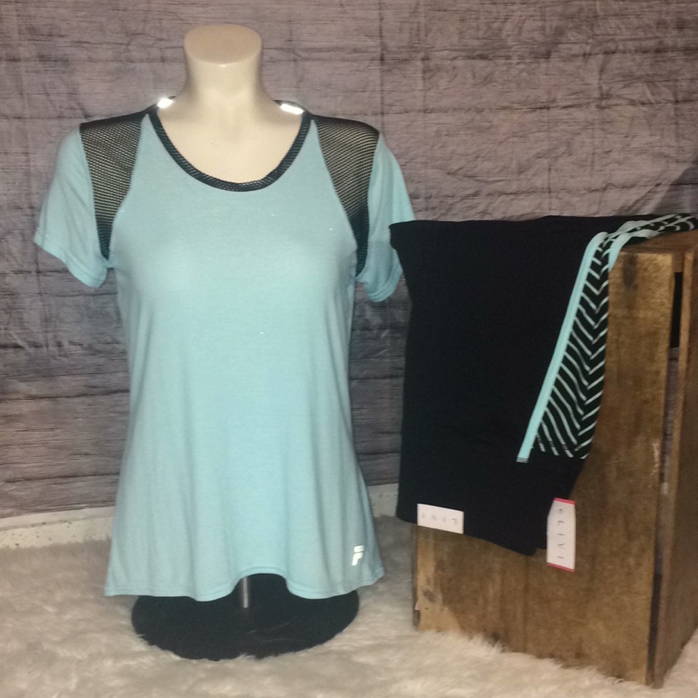 Fila Sport Short Sleeve Top With Mesh Detail
